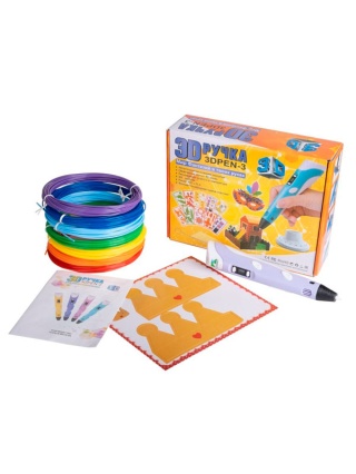 3D ручка 3D Pen 3 фиолетовая c набором биоразлагаемого пластика