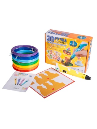 3D ручка 3D Pen 3 желтая c набором биоразлагаемого пластика