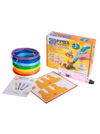 3D ручка 3D Pen 3 розовая c набором биоразлагаемого пластика