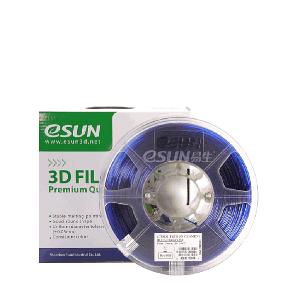 Пластик для 3D печати eSUN PETG, 1 кг, синий (прозрачный)