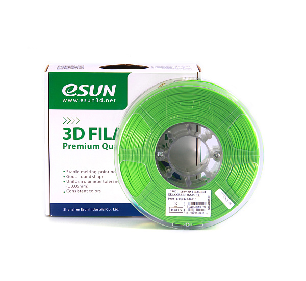 Пластик для 3D печати eSUN  ABS+  1кг,  салатовый
