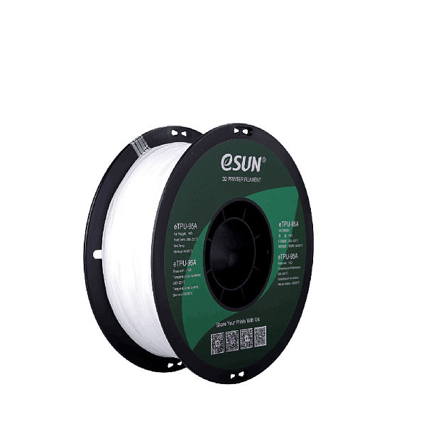 Пластик для 3D печати eSUN eTPU-95A - Эластичная нить TPU, 1кг, белый