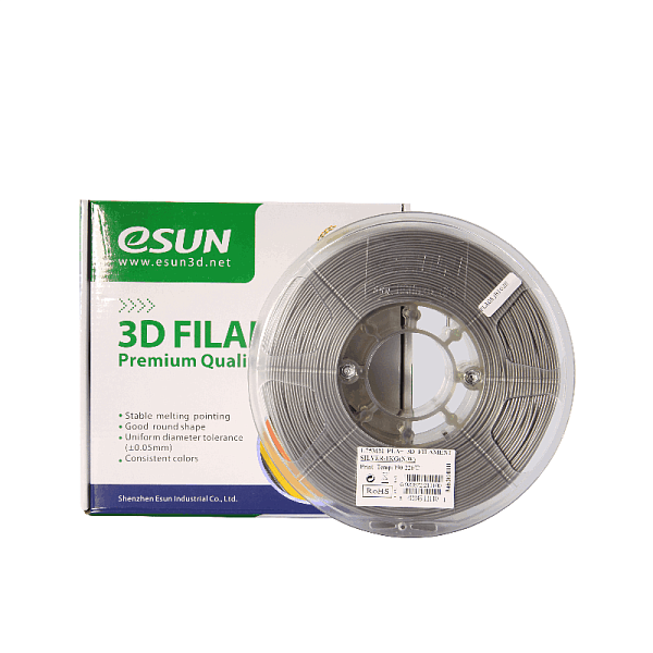 Пластик для 3D печати eSUN PLA+ 1кг, серебристый